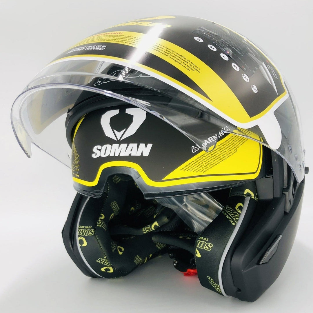 หมวกกันน็อค SOMAN - SM527 สีดำด้าน