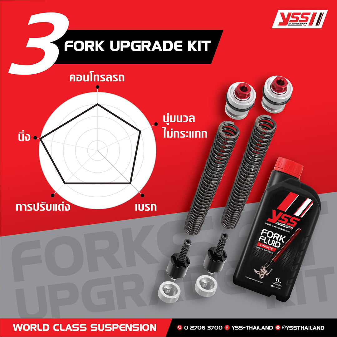 ชุดอัฟเกรดโช้คหน้า YSS Fork Upgrade Kit Honda PCX150i'18