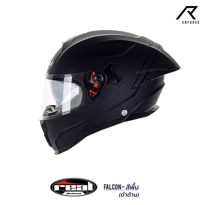 หมวกกันน็อค REAL Helmet Falcon พื้น-ดำด้าน