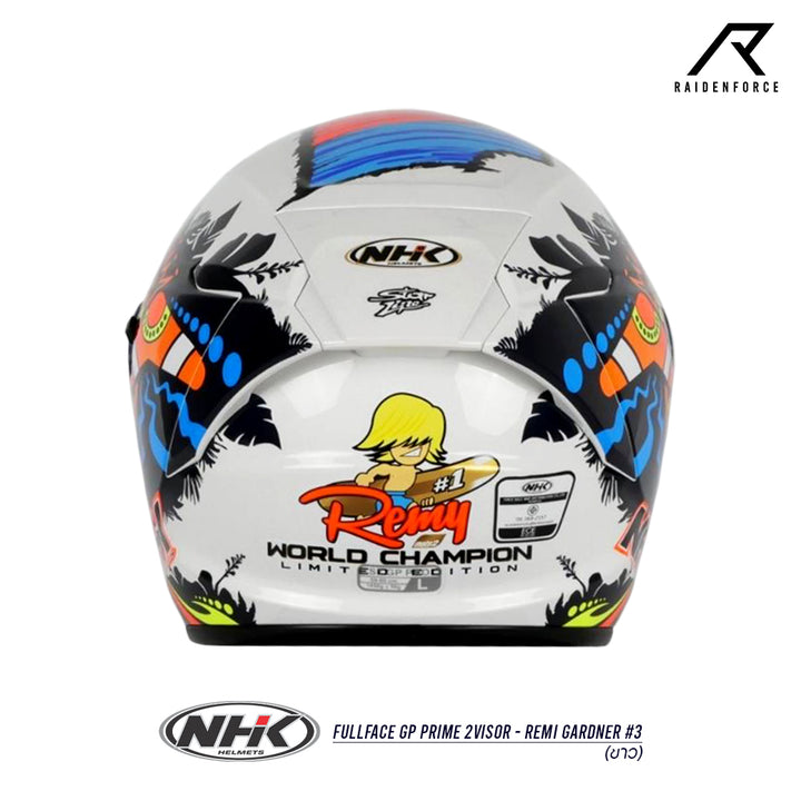 หมวกกันน็อค NHK Fullface GPPrime2Visor-Remy Gardner #3 Champion ขาว