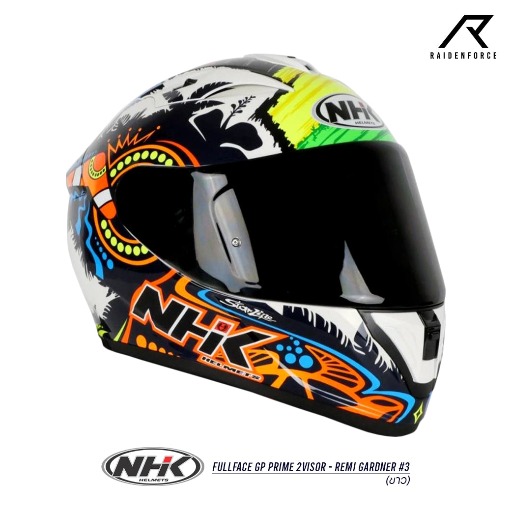 หมวกกันน็อค NHK Fullface GPPrime2Visor-Remy Gardner #3 Champion ขาว