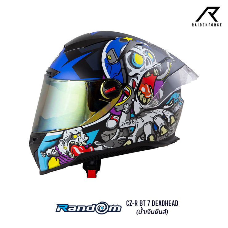 หมวกกันน็อค Random CZ-R BT 7 DeadHead น้ำเงินยีนส์